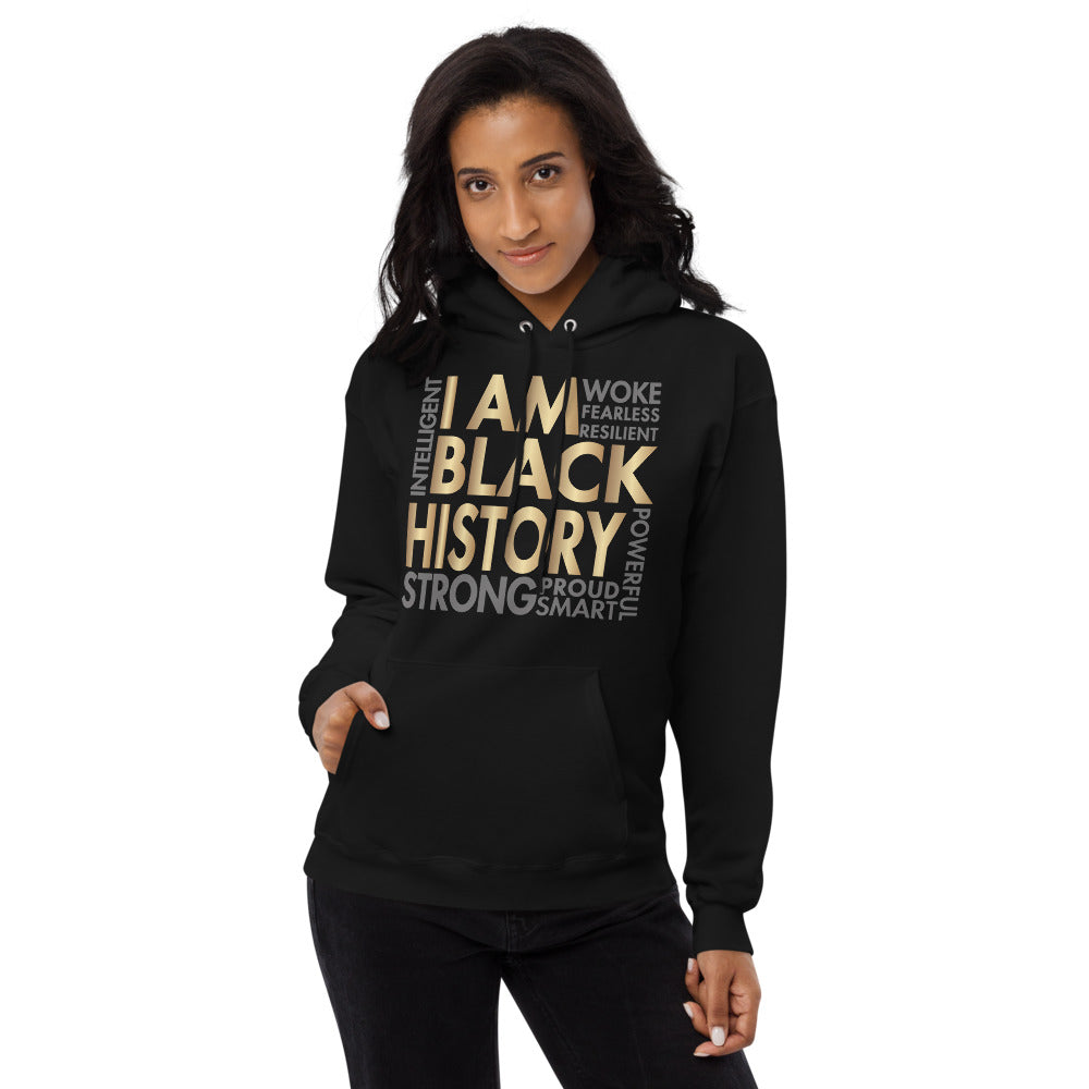 I Am Black History Woke Strong Unisex fleece hoodie