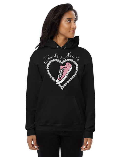 Load image into Gallery viewer, Chucks &amp; Pearls Unisex Fleece Hoodie
