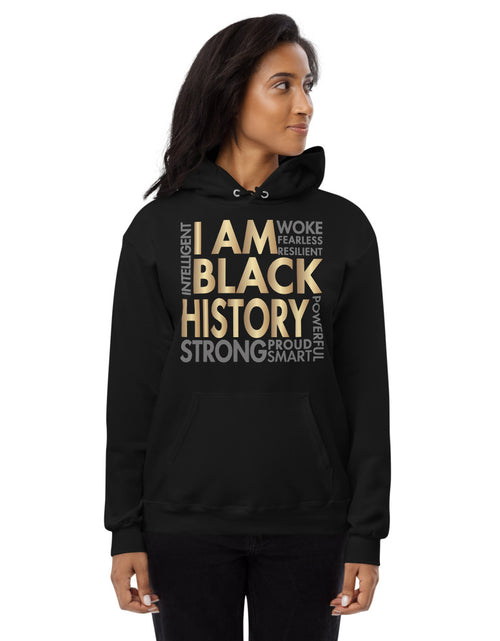 Load image into Gallery viewer, I Am Black History Woke Strong Unisex fleece hoodie
