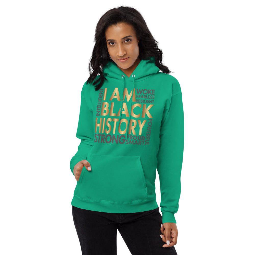 I Am Black History Woke Strong Unisex fleece hoodie