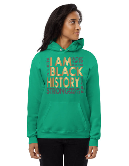 Load image into Gallery viewer, I Am Black History Woke Strong Unisex fleece hoodie
