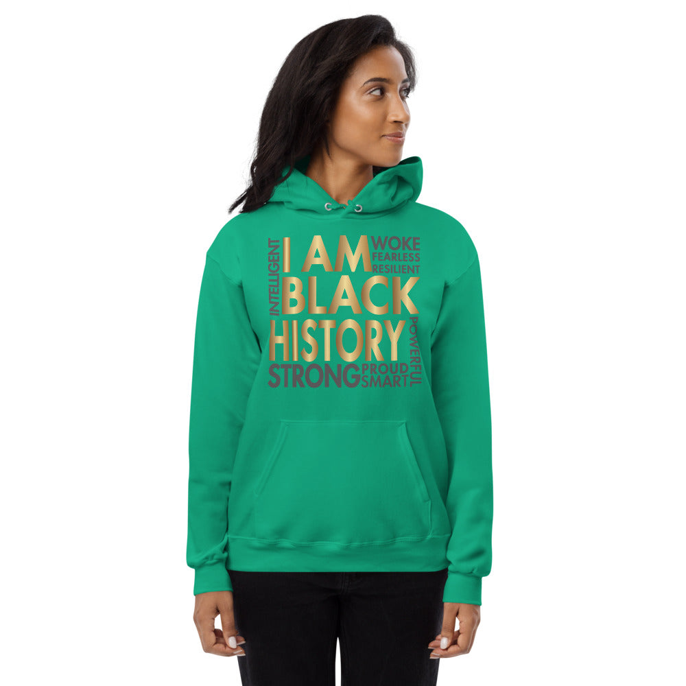 I Am Black History Woke Strong Unisex fleece hoodie