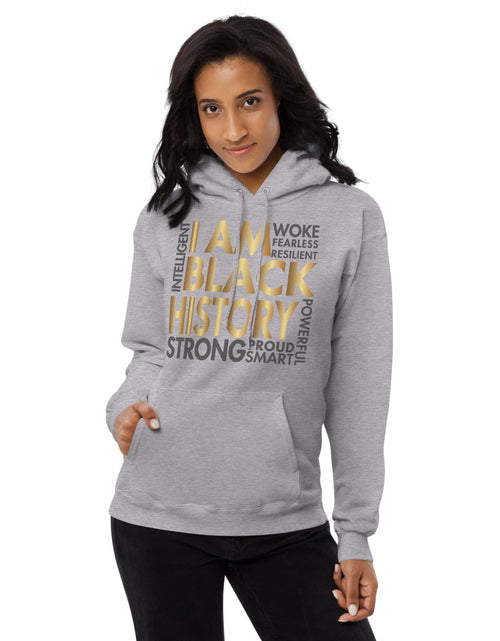 Load image into Gallery viewer, I Am Black History Woke Strong Unisex fleece hoodie
