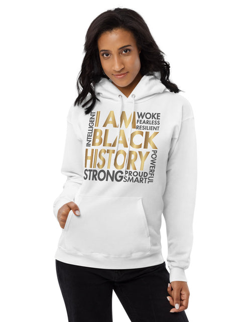 Load image into Gallery viewer, I Am Black History Woke Strong Unisex fleece hoodie
