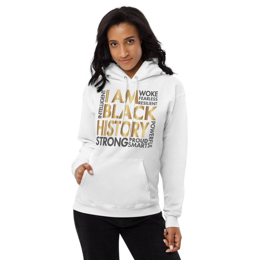 I Am Black History Woke Strong Unisex fleece hoodie