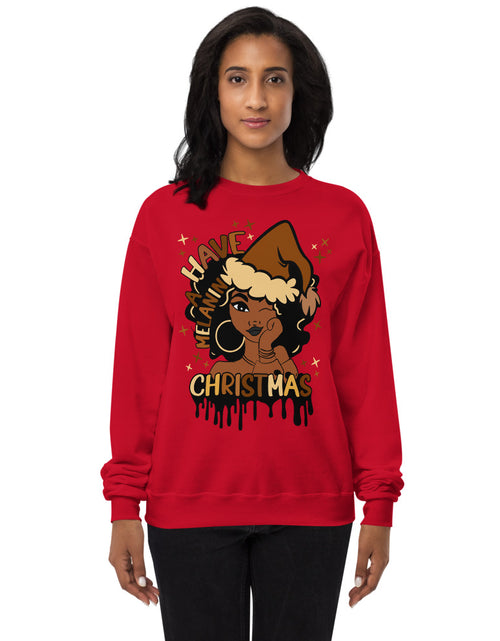 Load image into Gallery viewer, Have A Melanin Christmas Fleece Sweatshirt
