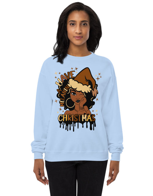 Load image into Gallery viewer, Have A Melanin Christmas Fleece Sweatshirt
