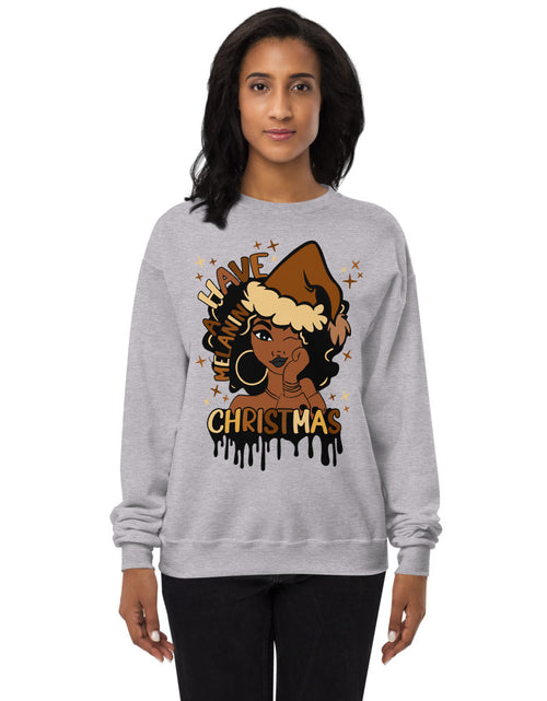 Load image into Gallery viewer, Have A Melanin Christmas Fleece Sweatshirt
