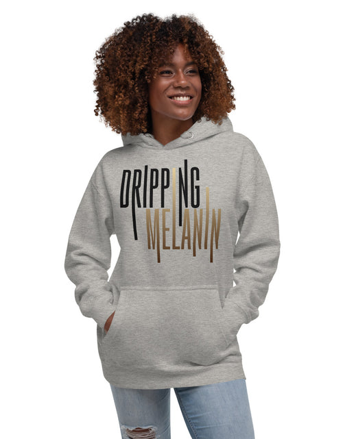 Load image into Gallery viewer, Dripping Melanin White Unisex Hoodie
