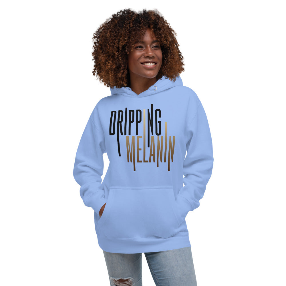 Dripping Melanin White Unisex Hoodie