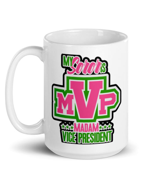 Load image into Gallery viewer, My Soros MVP Madam Vice President White Glossy Mug
