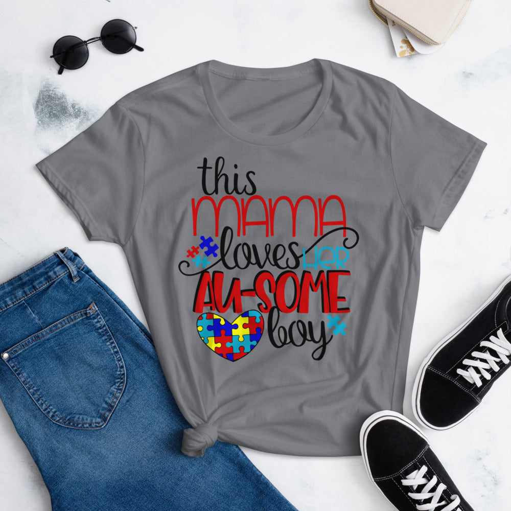 This Mom Love Her Au-Some Boy Women's short sleeve t-shirt